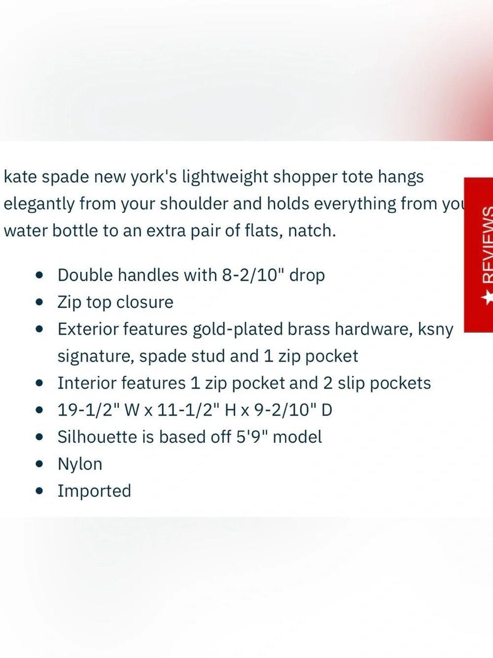 kate spade new york Colby Court Kiley Tote in Red EUC